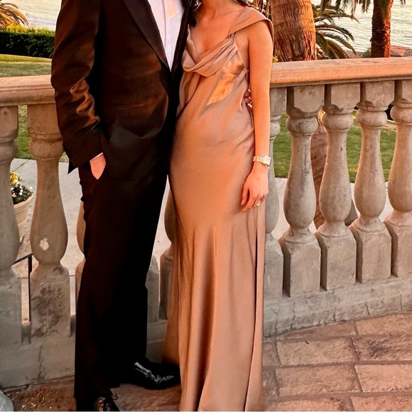 Fame And Partners Francois Dress in Dark Tan - Picture 5 of 5